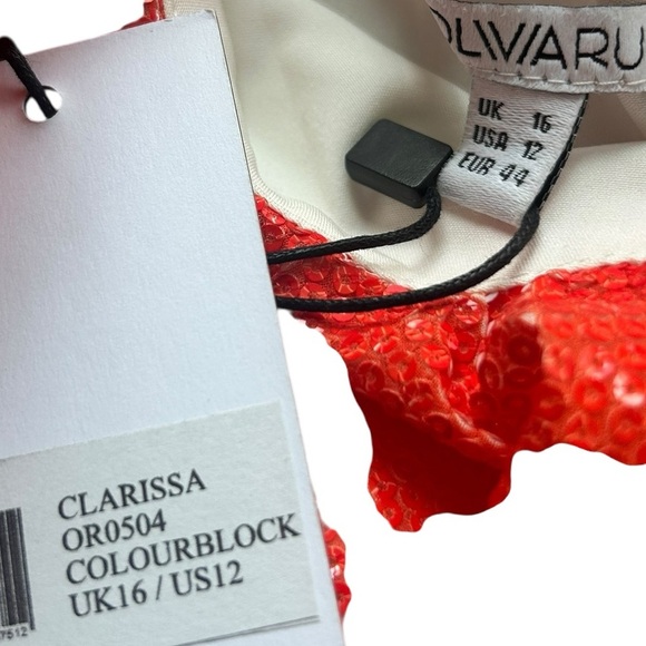 Olivia Rubin Clarissa Tiered Sequin Mini Dress Rainbow new with tags Size 12 - Picture 6 of 12